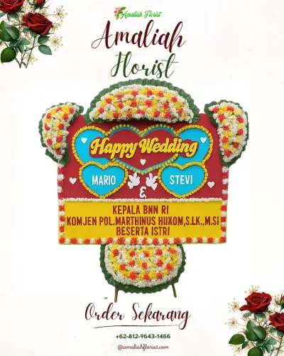 Karangan Papan Bunga Pernikahan di Kapuhan